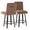 Hannah counter stool in Walnut Glazed Wood, Brown Fabric, Black Metal, coordinated set view, featuring swivel and wood frame