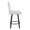 Hank 26" Contemporary Fixed-Height Counter Stool with Swivel in Walnut Glazed Wood and Light Grey Fabric with Round Black Metal Footrest- Set of 2 — side view