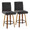 Hannah counter stool in Walnut Wood, Black Fabric, Black Metal, coordinated set view, featuring swivel and wood frame