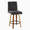 Hannah counter stool in Walnut Wood, Black Fabric, Black Metal, product view, featuring swivel and wood frame