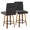 Hannah counter stool in Walnut Wood, Black Fabric, Black Metal, coordinated set view, featuring swivel and wood frame