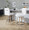 Hannah counter stool in Whitewashed Wood, Light Grey Fabric, Black Metal, featuring swivel and wood frame