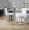 Hannah counter stool in Whitewashed Wood, Light Grey Fabric, Black Metal, featuring swivel and wood frame