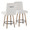 Hannah counter stool in Whitewashed Wood, Light Grey Fabric, Black Metal, coordinated set view, featuring swivel and wood frame