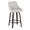 Hannah 26" Transitional Fixed-Height Counter Stool with Swivel in Walnut Glazed Wood and Cream Fabric with Round Black Metal Footrest- Set of 2 — product view
