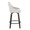 Hannah 26" Transitional Fixed-Height Counter Stool with Swivel in Walnut Glazed Wood and Cream Fabric with Round Black Metal Footrest- Set of 2 — side view