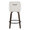 Hannah 26" Transitional Fixed-Height Counter Stool with Swivel in Walnut Glazed Wood and Cream Fabric with Round Black Metal Footrest- Set of 2 — back view