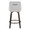 Hannah counter stool in Walnut Glazed Wood, Grey Fabric, Black Metal, back view, featuring swivel and wood frame
