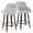Hannah counter stool in Walnut Glazed Wood, Grey Fabric, Black Metal, coordinated set view, featuring swivel and wood frame