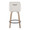 Hannah 26" Transitional Fixed-Height Counter Stool with Swivel in Whitewashed Wood and Cream Fabric with Round Black Metal Footrest- Set of 2 — back view