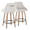 Hannah 26" Transitional Fixed-Height Counter Stool with Swivel in Whitewashed Wood and Cream Fabric with Round Black Metal Footrest- Set of 2 — pair view (photo 2)