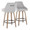 Hannah counter stool in Whitewashed Wood, Grey Fabric, Black Metal, coordinated set view, featuring swivel and upholstered seat