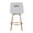 Hannah 26" Transitional Fixed-Height Counter Stool with Swivel in White Faux Leather, with Gold Metal Legs and Footrest with Gold Handle Accent- Set of 2 — back view