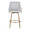 Hannah 26" Transitional Fixed-Height Counter Stool with Swivel in White Faux Leather, with Gold Metal Legs and Footrest with Gold Handle Accent- Set of 2 — front view