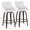 Hannah counter stool in Walnut Glazed Wood, White PU, Gold Metal, Black Metal, coordinated set view, featuring swivel and wood frame