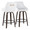 Hannah counter stool in Walnut Glazed Wood, White PU, Gold Metal, Black Metal, coordinated set view, featuring swivel and wood frame