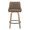 Hannah counter stool in Whitewashed Wood, Brown PU, Black Metal, front view, featuring swivel and wood frame