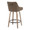 Hannah counter stool in Whitewashed Wood, Brown PU, Black Metal, featuring swivel and wood frame