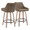 Hannah counter stool in Whitewashed Wood, Brown PU, Black Metal, coordinated set view, featuring swivel and wood frame