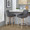 Hannah counter stool in Whitewashed Wood, Dark Grey PU, Black Metal, featuring swivel and wood frame