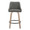 Hannah counter stool in Whitewashed Wood, Dark Grey PU, Black Metal, front view, featuring swivel and wood frame