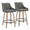 Hannah 26" Transitional Fixed-Height Counter Stool with Swivel in Whitewashed Wood and Dark Grey Faux Leather with Round Black Metal Footrest- Set of 2 — pair view (photo 1)