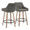 Hannah 26" Transitional Fixed-Height Counter Stool with Swivel in Whitewashed Wood and Dark Grey Faux Leather with Round Black Metal Footrest- Set of 2 — pair view (photo 2)