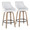 Hannah counter stool in Whitewashed Wood, White PU, Gold Metal, Black Metal, coordinated set view, featuring swivel and wood frame