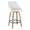 Hannah counter stool in Whitewashed Wood, White PU, Gold Metal, Black Metal, product view, featuring swivel and wood frame