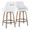 Hannah counter stool in Whitewashed Wood, White PU, Gold Metal, Black Metal, coordinated set view, featuring swivel and wood frame
