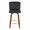 Henry 26" Contemporary Fixed-Height Counter Stool with Swivel in Walnut Wood and Black Faux Leather with Round Chrome Footrest- Set of 2 — front view