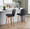 Henry 26" Contemporary Fixed-Height Counter Stool with Swivel in Walnut Wood and Black Faux Leather with Round Chrome Footrest- Set of 2 — lifestyle photo 4