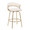 Jie counter stool in Gold Metal, Cream Velvet, product view, featuring swivel