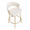 Jie counter stool in Gold Metal, Cream Velvet, top view, featuring swivel