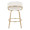 Jie counter stool in Gold Metal, White PU, back view, featuring swivel and metal footrest