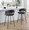 Jie counter stool in Black Metal, Gold Metal, Black PU, featuring metal footrest