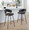 Jie counter stool in Black Metal, Gold Metal, Black PU, featuring metal footrest