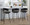 Jie counter stool in Black Metal, Gold Metal, Black PU, featuring metal footrest