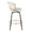 Jie counter stool in Black Metal, Gold Metal, White PU, side view, featuring metal footrest