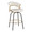 Jie counter stool in Black Metal, Gold Metal, White PU, product view, featuring metal footrest