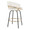 Jie counter stool in Black Metal, Gold Metal, White PU, back and side view, featuring metal footrest