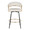 Jie counter stool in Black Metal, Gold Metal, White PU, front view, featuring metal footrest