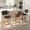 Lombardi counter stool in Walnut Wood, Black Metal, Black PU, featuring swivel and upholstered seat