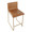 Mara counter stool in Gold Metal, Camel PU, top view, featuring metal footrest