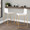 Mara counter stool in Gold Metal, White PU, featuring metal footrest