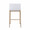 Mara counter stool in Gold Metal, White PU, back view, featuring metal footrest
