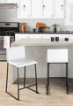 Mara counter stool in Black Metal, White PU