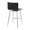 Mason counter stool in Stainless Steel, Black PU, back and side view, featuring swivel and metal footrest