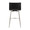 Mason counter stool in Stainless Steel, Black PU, back view, featuring swivel and metal footrest