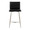 Mara Upholstered 26" Contemporary Fixed-Height Counter Stool with Swivel in Stainless Steel and Black Faux Leather- Set of 2 — front view